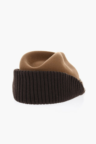 Cappello da Baseball in Lana con Visiera In Pelle