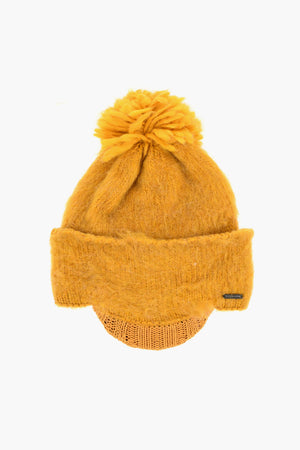 Wool-Blend Beanie With Visor