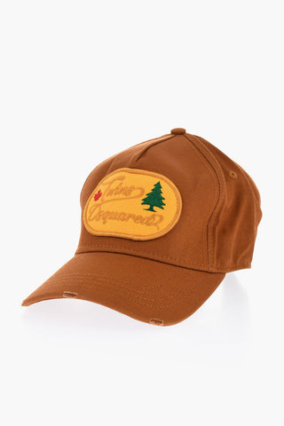 Vintage Effect Cotton Cap with Patch