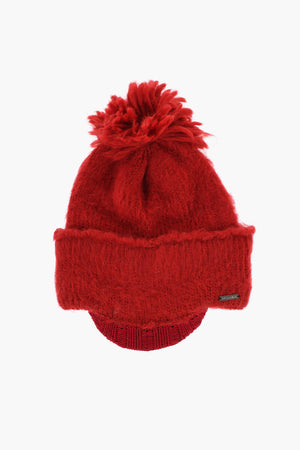 Wool-Blend Beanie With Visor