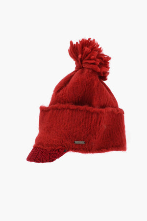 Wool-Blend Beanie With Visor