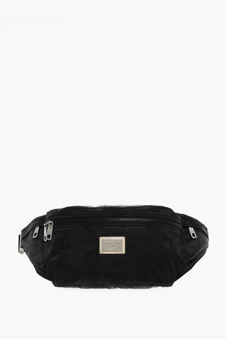 Technical Fabric Bum Bag with All-Over Monogram and Silver-Tone Detail