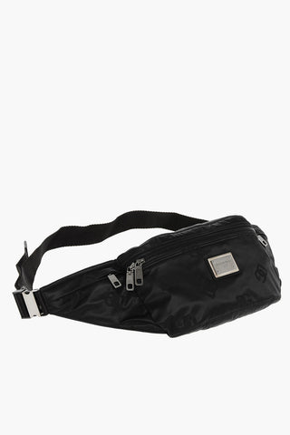 Technical Fabric Bum Bag with All-Over Monogram and Silver-Tone Detail