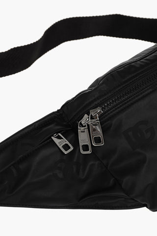 Technical Fabric Bum Bag with All-Over Monogram and Silver-Tone Detail