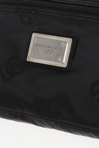 Technical Fabric Bum Bag with All-Over Monogram and Silver-Tone Detail