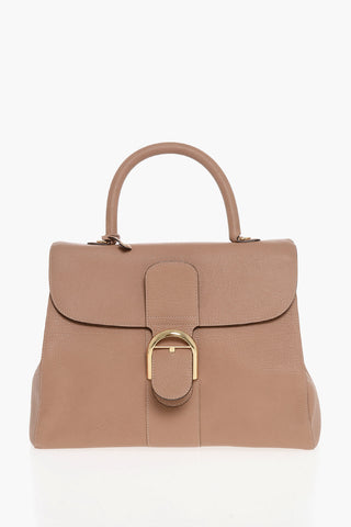 Textured Leather Handbag with Removable Shoulder Strap