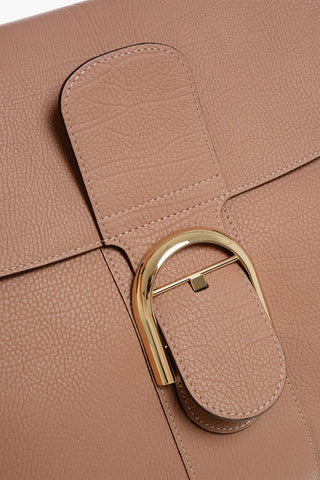 Textured Leather Handbag with Removable Shoulder Strap