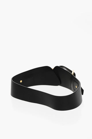 Leather Belt with Golden Details 70mm