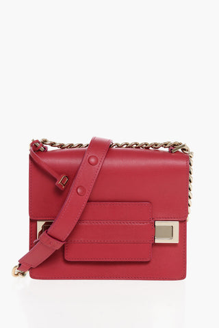 Two-Tone Leather Shoulder Bag with Gold Details