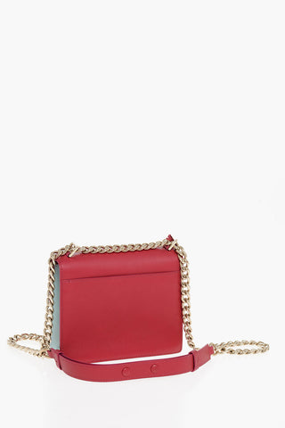 Two-Tone Leather Shoulder Bag with Gold Details
