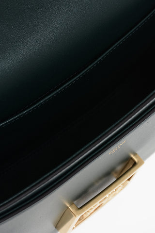 Leather Shoulder Bag AMAZONE with Gold Metal Detail