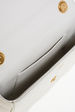 Quilted Leather Shoulder Bag with Golden Details