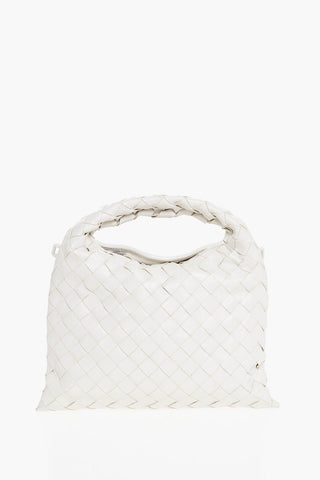 Braided Leather Handbag with Removable Shoulder Strap