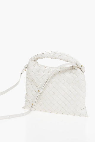 Braided Leather Handbag with Removable Shoulder Strap