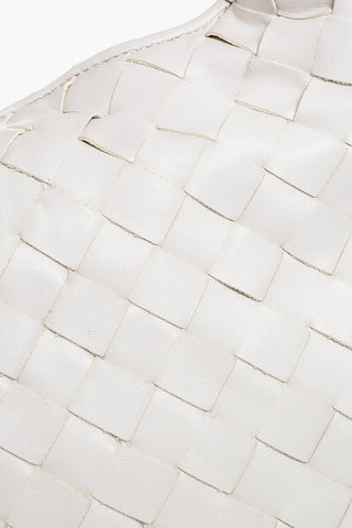 Braided Leather Handbag with Removable Shoulder Strap