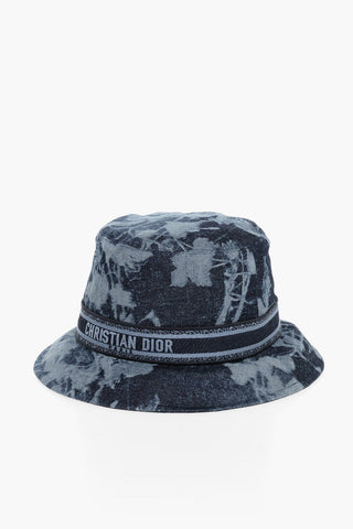 Acid Wash Effect Denim D-BOBBY Bucket Hat