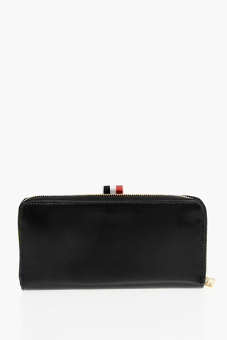 Brushed Leather Continental Wallet with Zip Closure