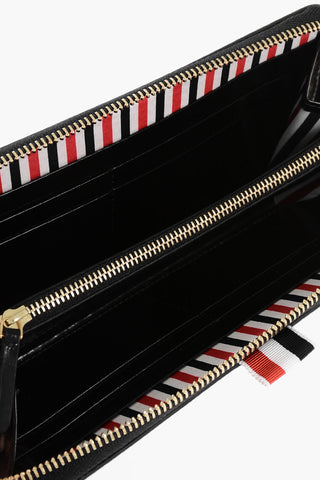 Brushed Leather Continental Wallet with Zip Closure