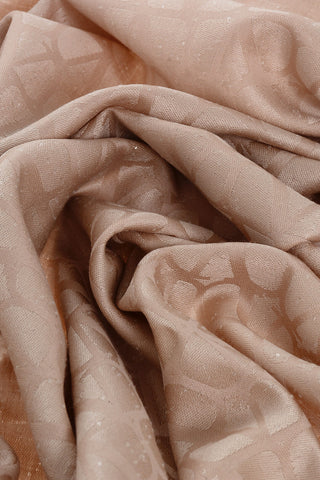 Wool Blend Scarf with All-Over Monogram and Micro Sequins
