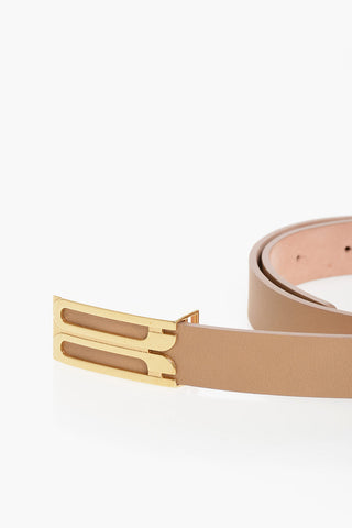 Leather Belt with Golden Anchor Buckle 25mm