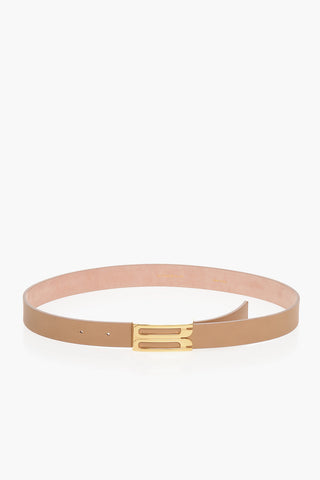 Leather Belt with Golden Anchor Buckle 25mm