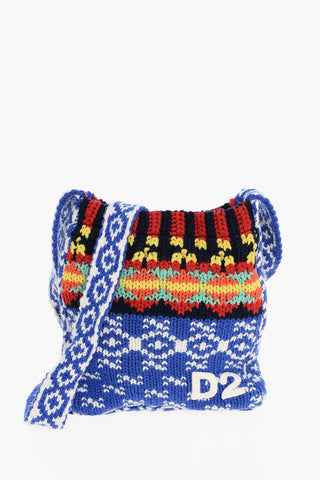Crochet Wool Blend Crossbody Bag