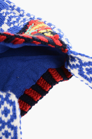 Crochet Wool Blend Crossbody Bag