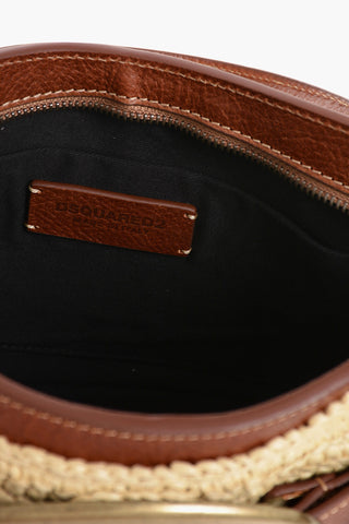 Leather Handbag with Logo Buckle