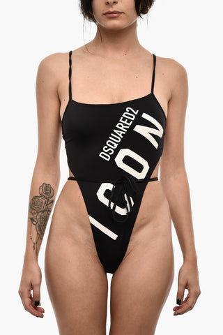 Einteiliger Badeanzug ICON aus Nylon mit offenem Rücken