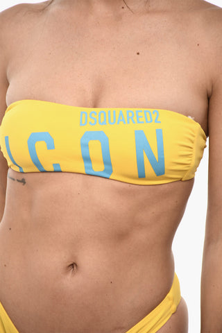 Bandeau-Bikini-Oberteil ICON mit Maxi-Logo vorne