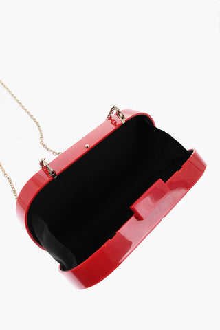 Solid Color Shoulder Bag with Maxi Monogram and Chain