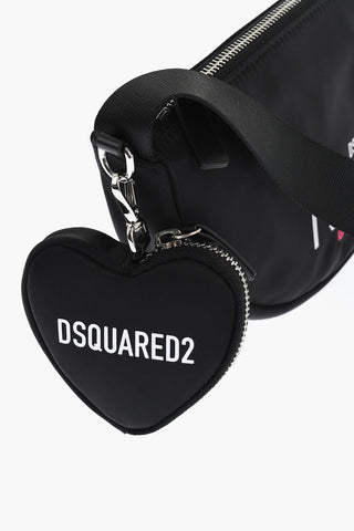 Fabric Shoulder Bag ICON With Heart-Shaped Pendant