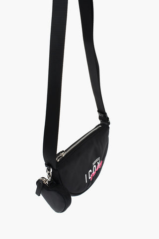 Fabric Shoulder Bag ICON With Heart-Shaped Pendant