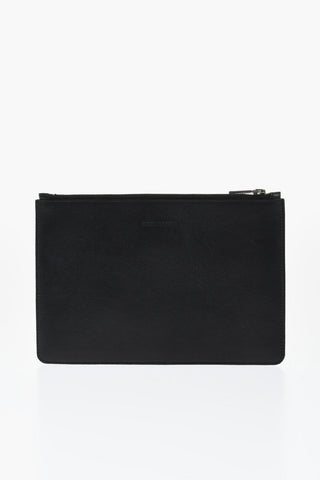 Pouch In Pelle e Paillettes con Chiusura Zip