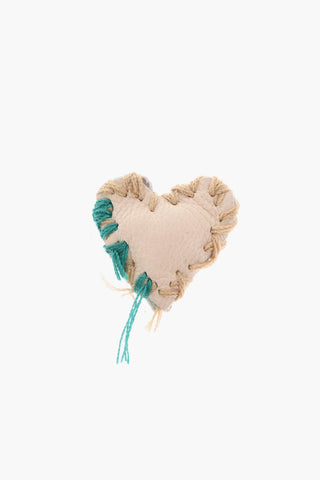 Single Clip-On Heart-Shaped Leather Earring