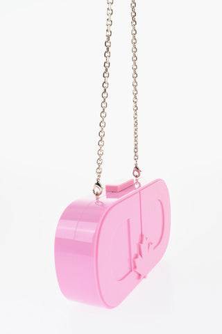 Solid Color Shoulder Bag with Maxi Monogram and Chain