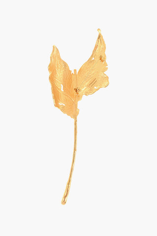 Golden Effect Leaf Shaped Brooch