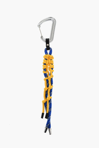 Zweifarbiger Schlüsselanhänger aus Stoff mit großem Karabiner