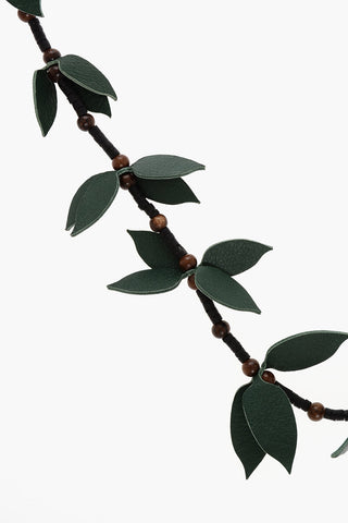 Beaded Necklace with Botanical Motif