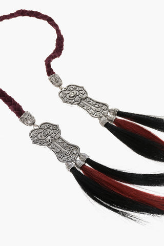 Braided Suede Belt with Tassels