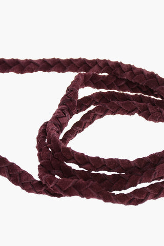 Braided Suede Belt with Tassels