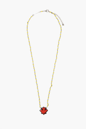 Collana a Perline con Pendente Foglia