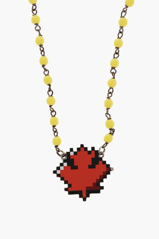 Collana a Perline con Pendente Foglia