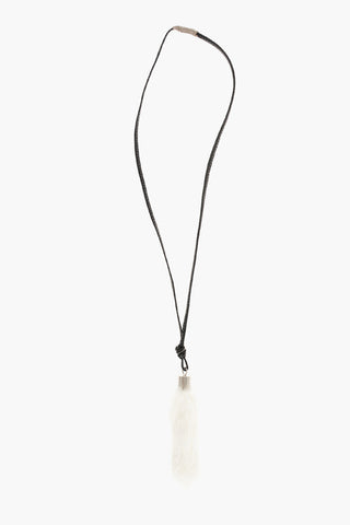 Collana GLAMPING in Pelle Con Pendente in Pelliccia