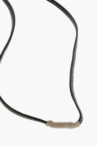 Collana GLAMPING in Pelle Con Pendente in Pelliccia
