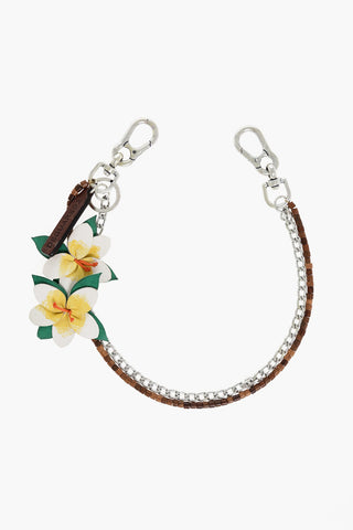 Catena per Pantaloni con Fiori in Pelle