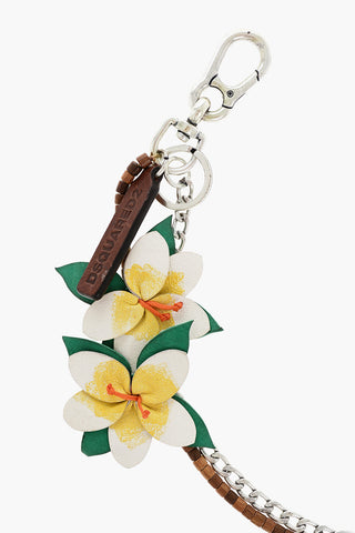 Catena per Pantaloni con Fiori in Pelle
