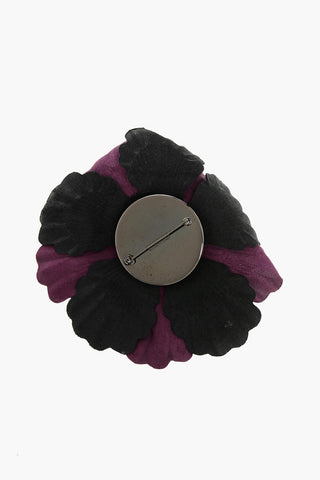 Leather Flower Shaped Maxi Brooch
