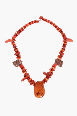 Multicolour Necklace With Maxi Stone Pendant