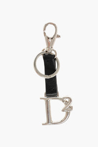 Leather Keyring with Monogram Pendant